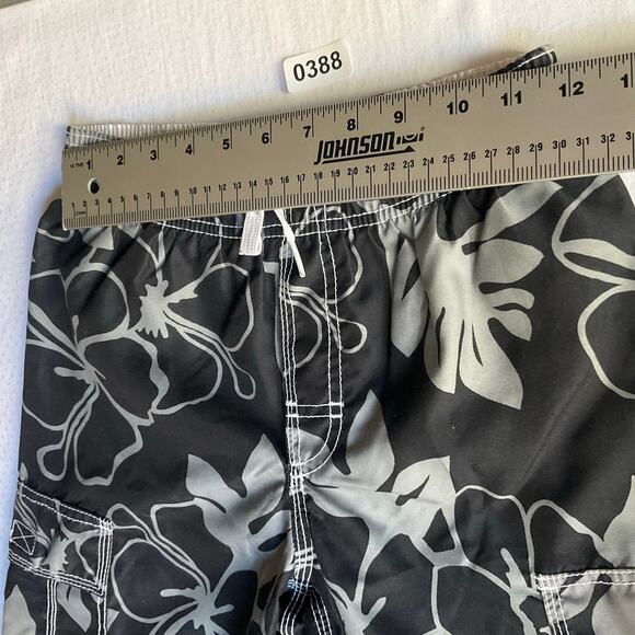 Old Navy Men’s Swimming Trunks size L, Gray Aloha Floral - Picture 2 of 10